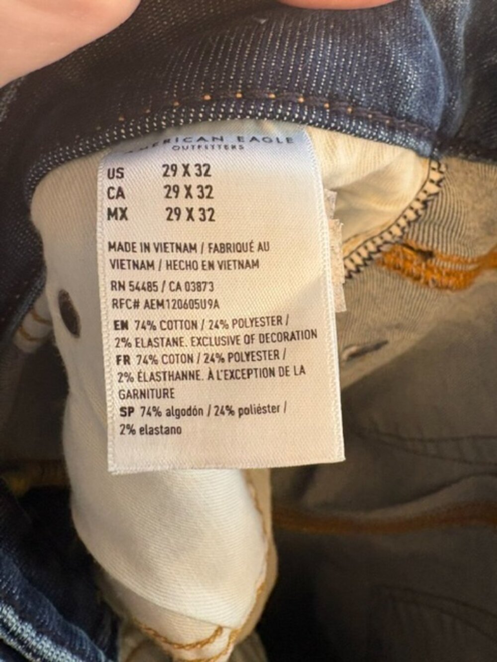 American Eagle Athletic Skinny Jeans, Size 29 x 32 - Picture 6 of 7